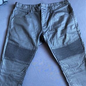 INC mens wax finished slim straight jeans